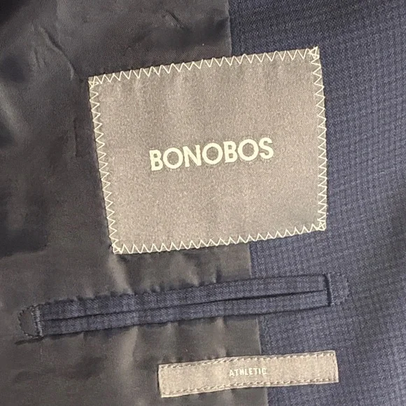 Navy Checker Mens Bonobos Suit